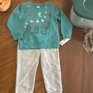 Carter’s boys 2-piece matching set; dinosaur sweatshirts, pants; 3T
